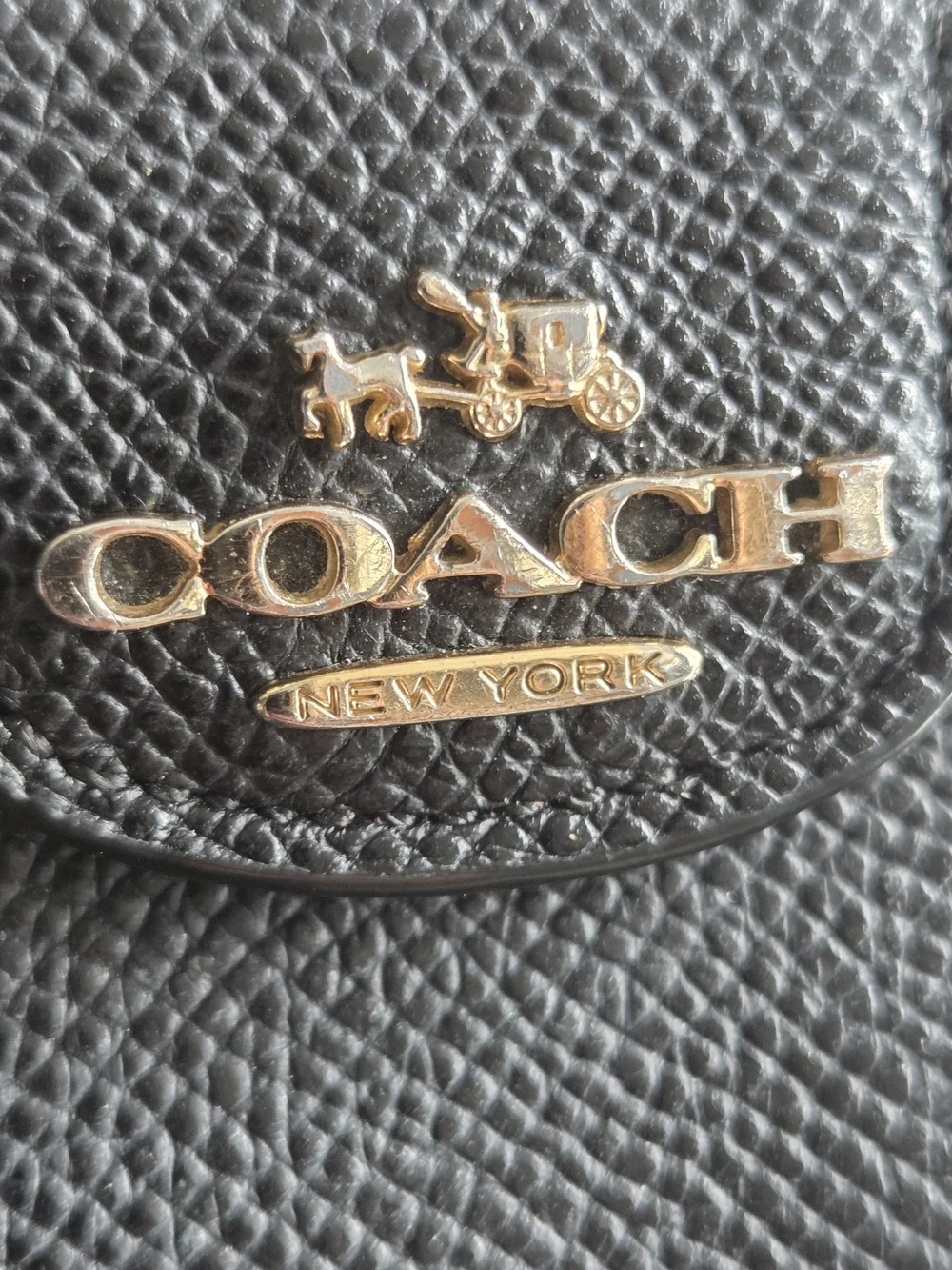 Coach New York Black Leather Accordion Wristlet Wallet Gold Hardware - Picture 5 of 17
